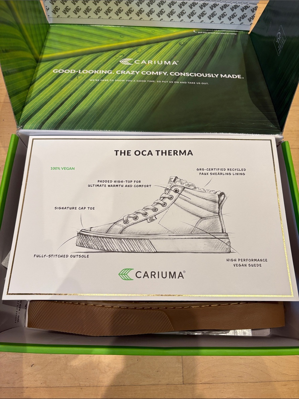 NWT Cariuma OCA High Therma Gum Brown Suede Boot